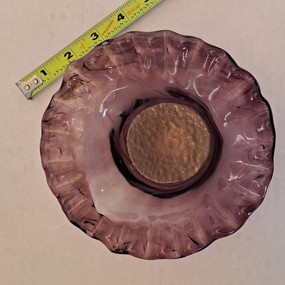 PURPLE SLAG GLASS DISH - Picture 6 of 6